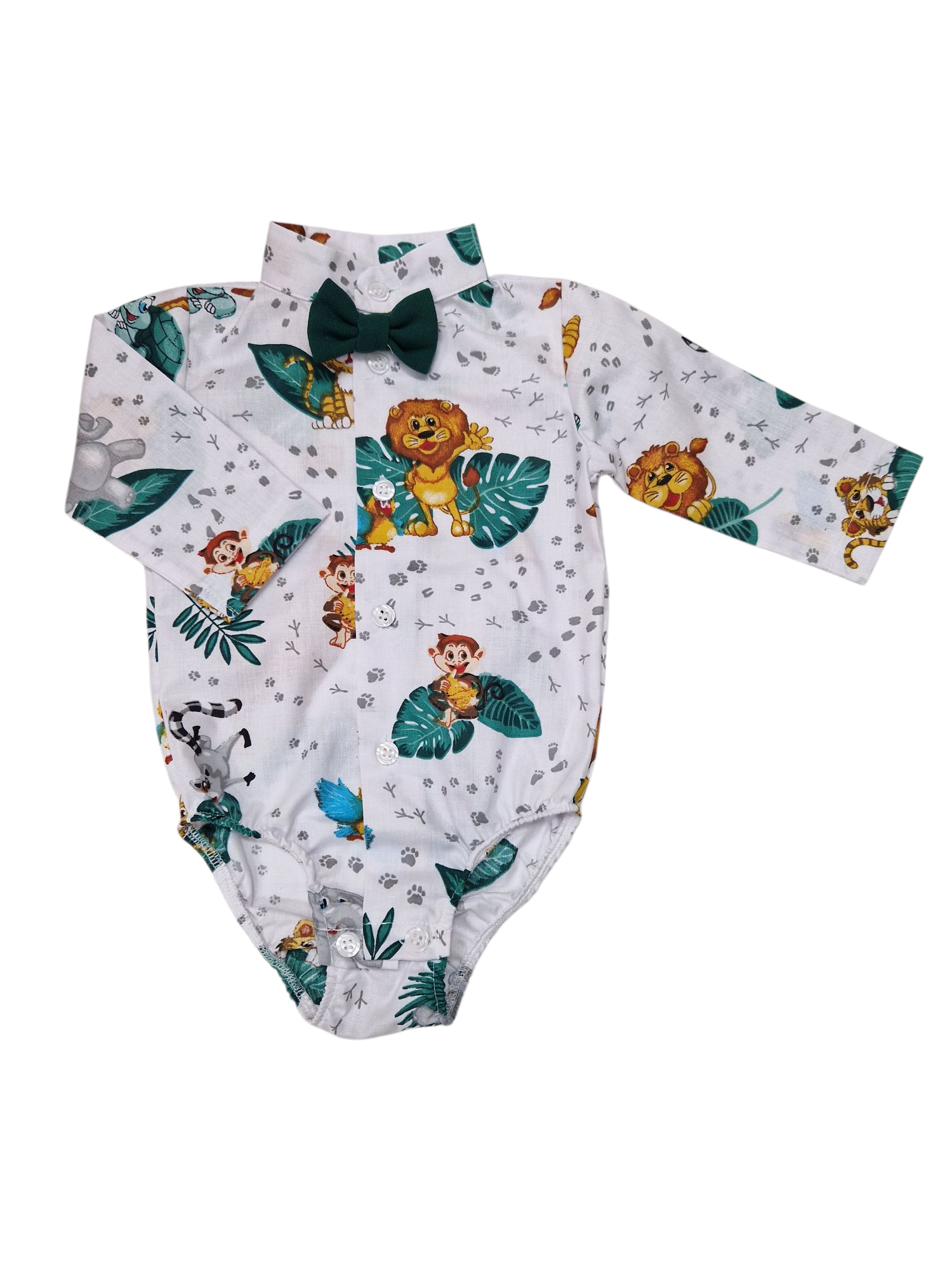 Compleu baieti model ZOO Animals, 0-1 ani, verde1