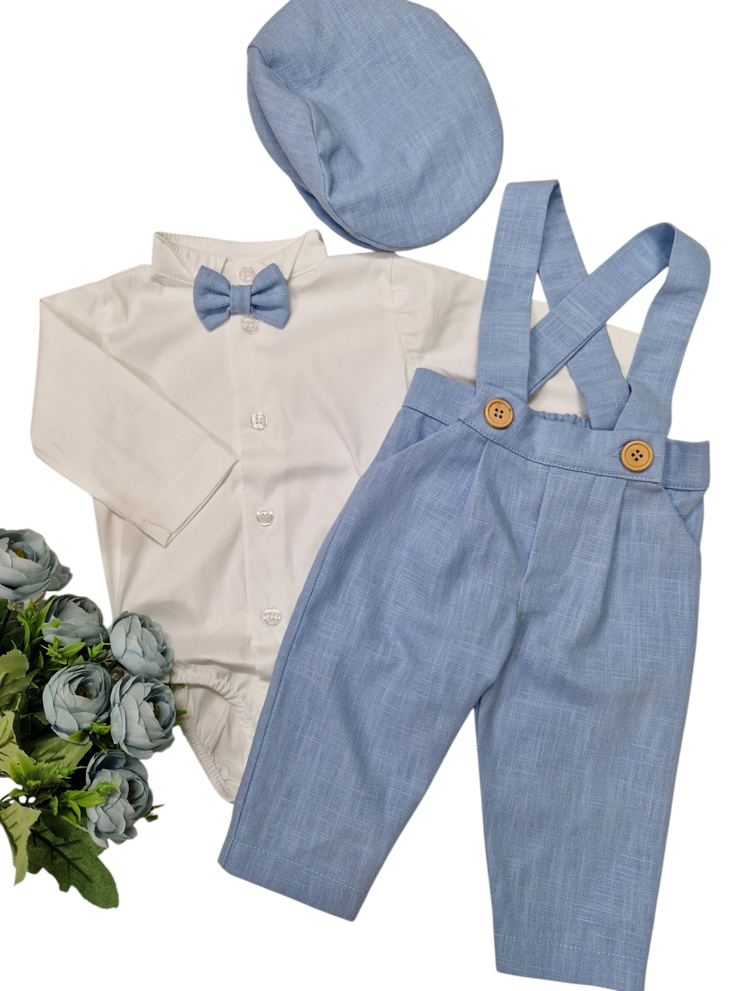 Compleu de in baietel model IONUT, 0-1 ani, bleu