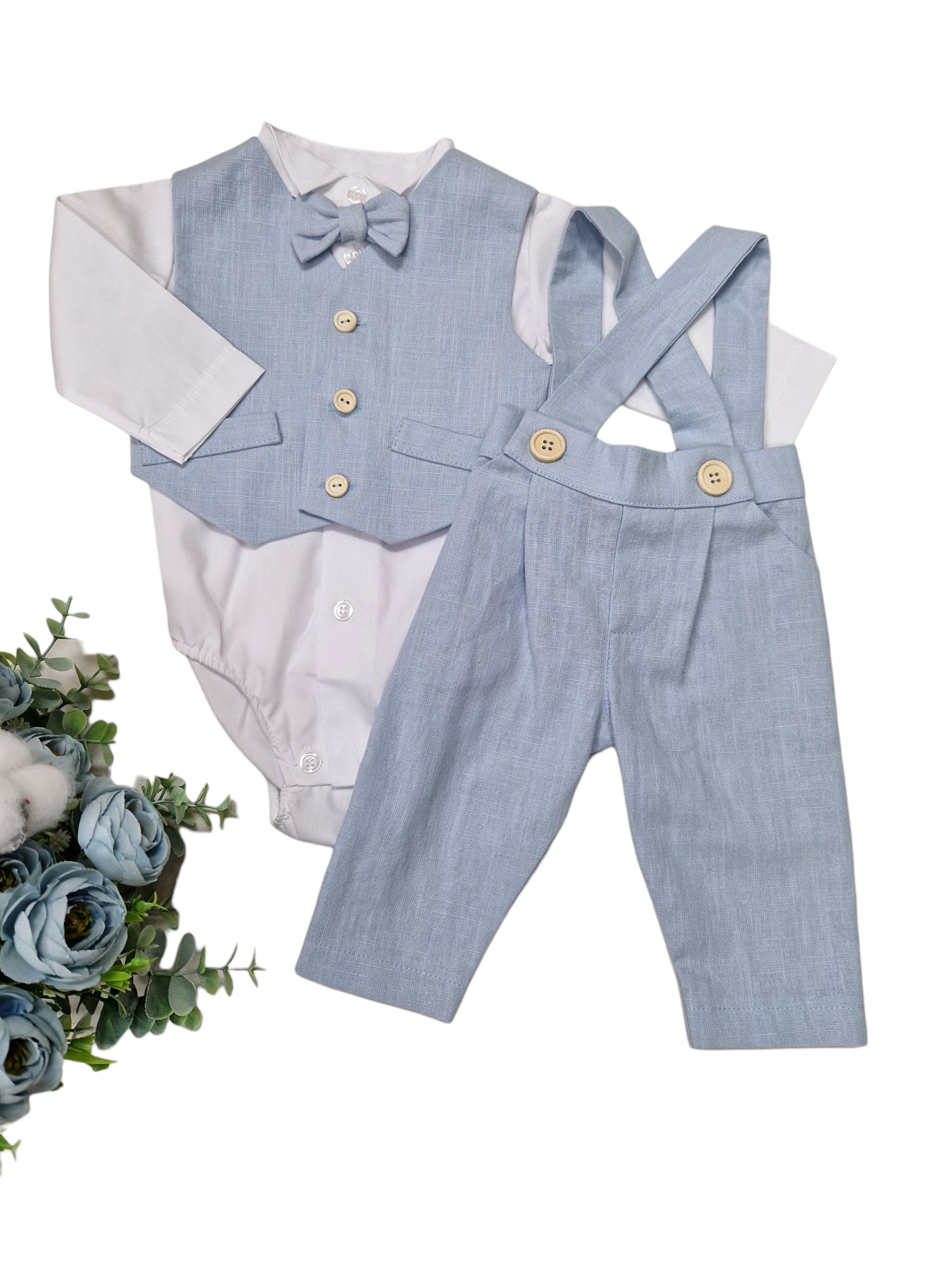 Costum botez baiat VICTOR, blue