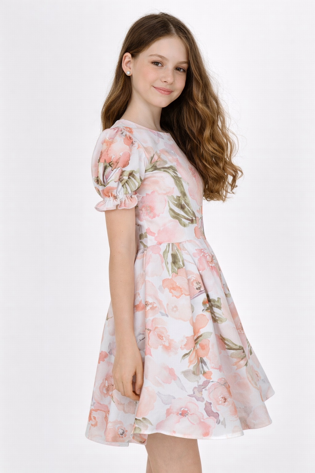 Rochie elegantă fete florală pastel SUMMER2