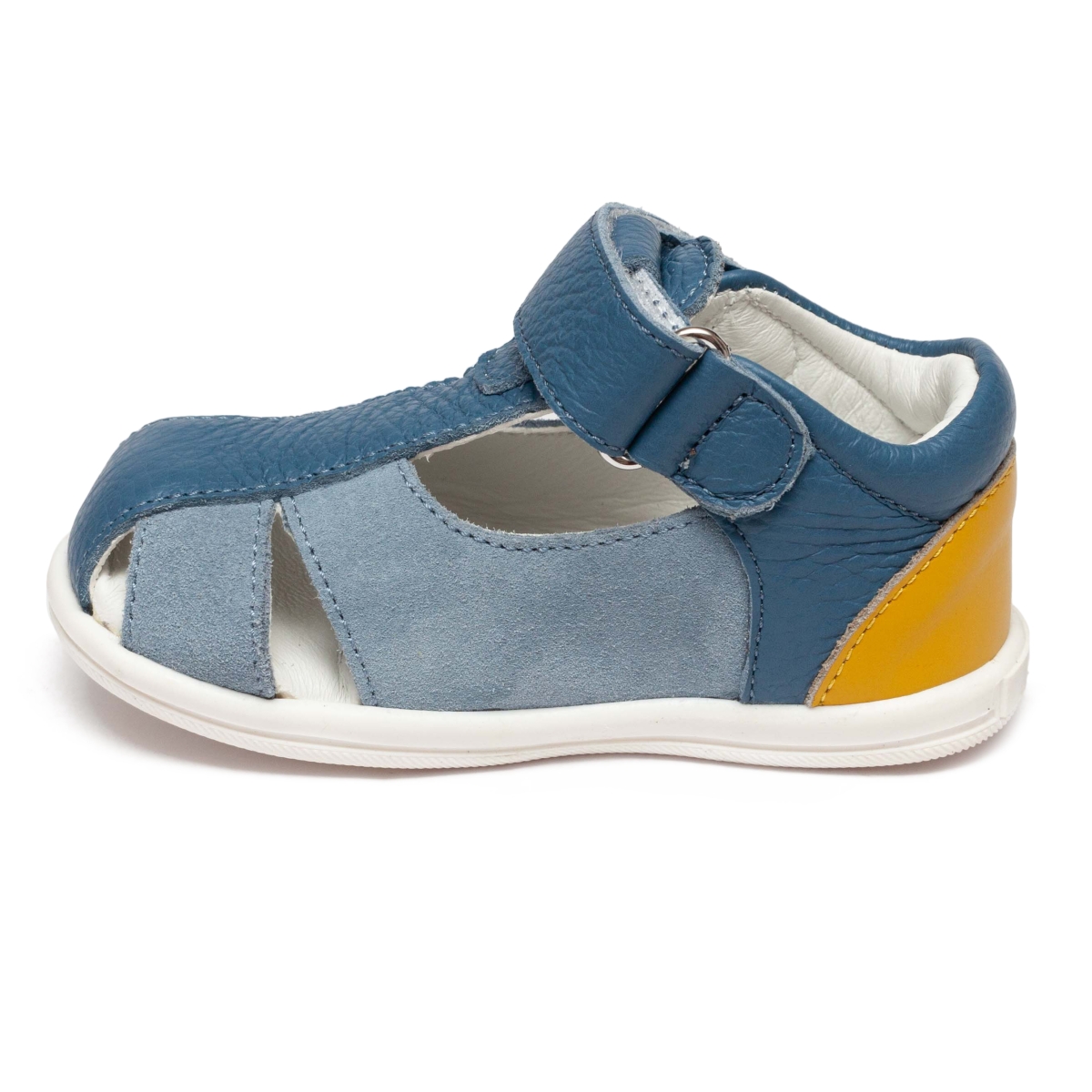 Sandale baieti din piele cu talonet si talpa flexibila Pablo blue 18-262