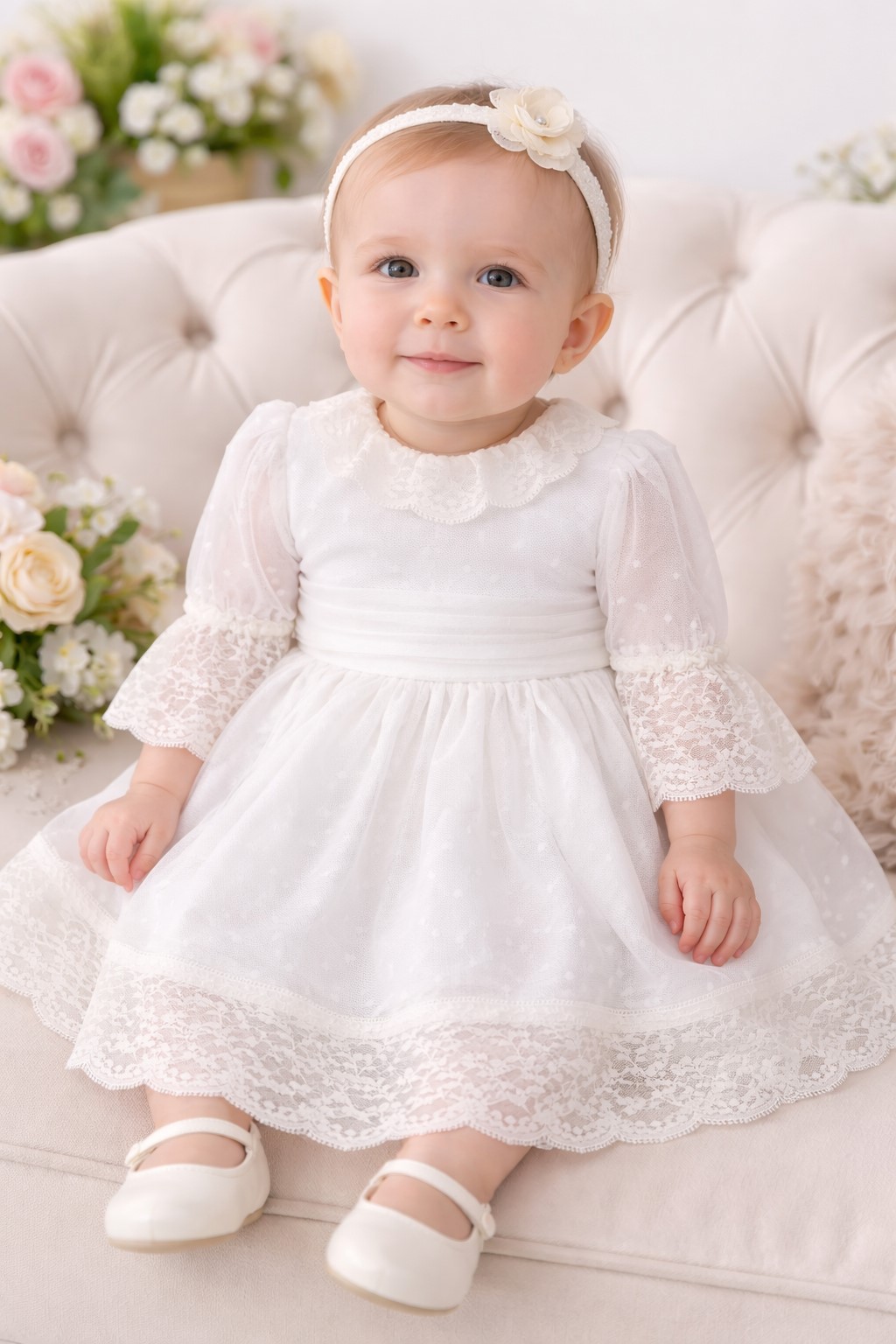 rochie botez fete Baby Carla crem2