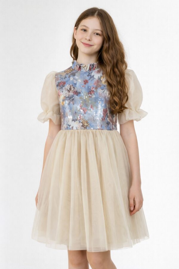 Rochie eleganta fete SPRING coffee 5-14 ani