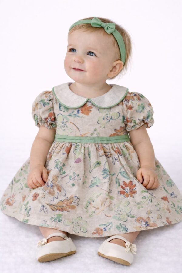Rochita in fete IOANA bej cu verde