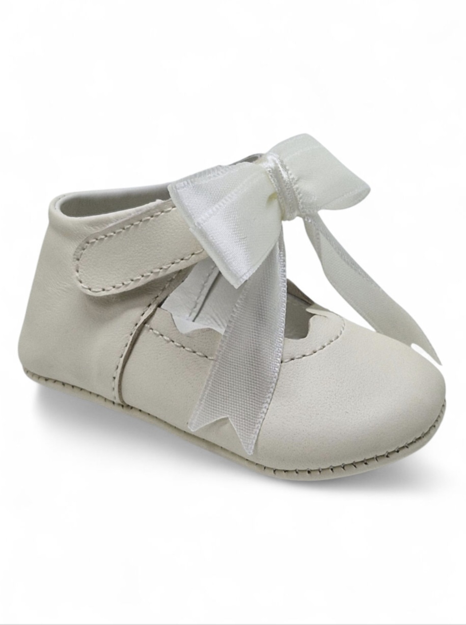Balerini botez fete piele naturala LORE, ivory