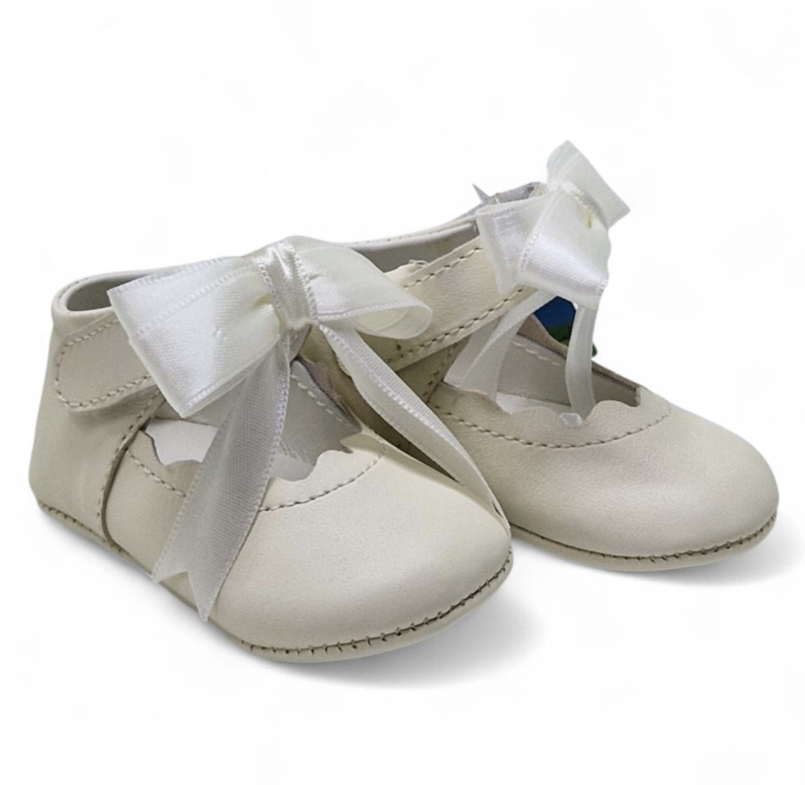 Balerini botez fete piele naturala LORE, ivory1.1