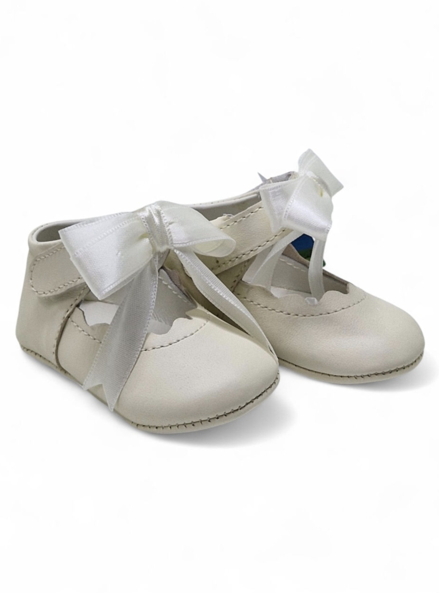 Balerini botez fete piele naturala LORE, ivory1