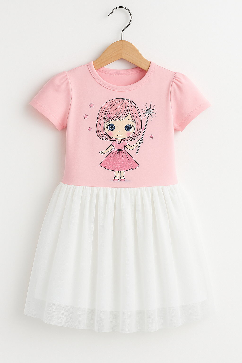 Rochie pentru fete Little PRINCESS, roz cu alb, 2-6ani