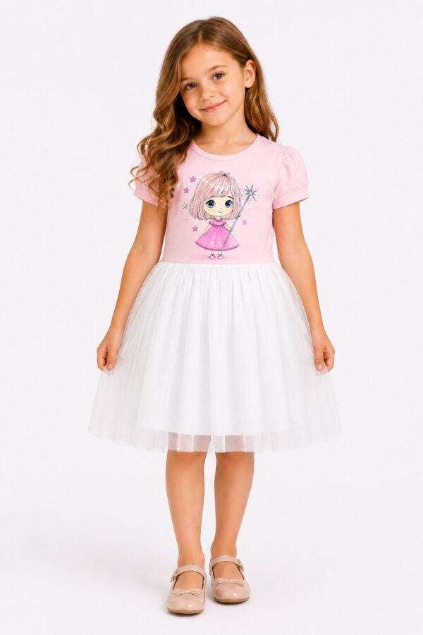 Rochie roz fete Little PRINCESS 2-6 ani