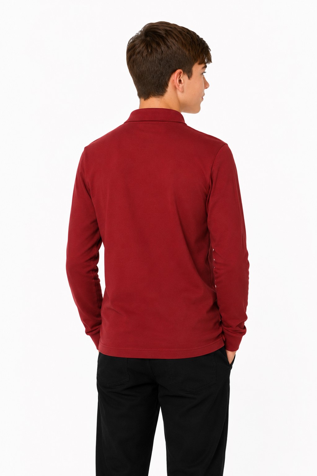 Bluza baieti GABRIEL grena contrast cu emblema 2