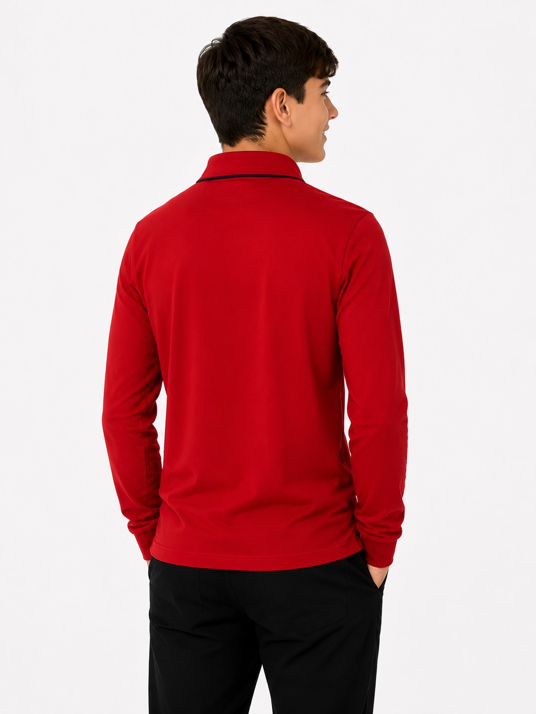 Bluza baieti GABRIEL rosu contrast 2