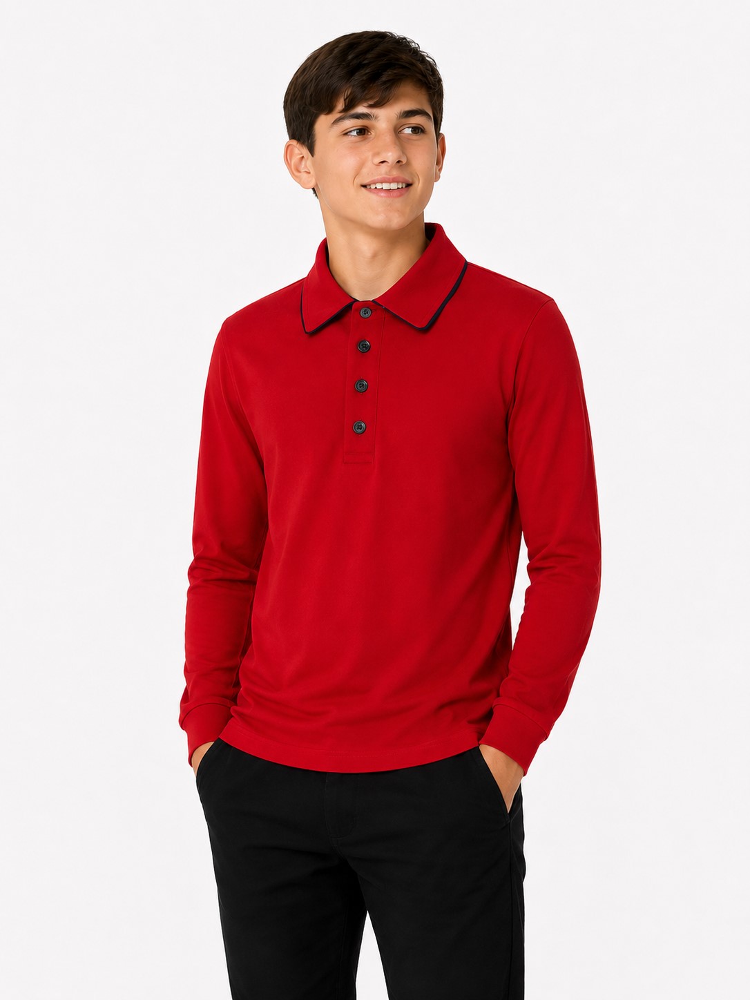 Bluza baieti GABRIEL rosu contrast