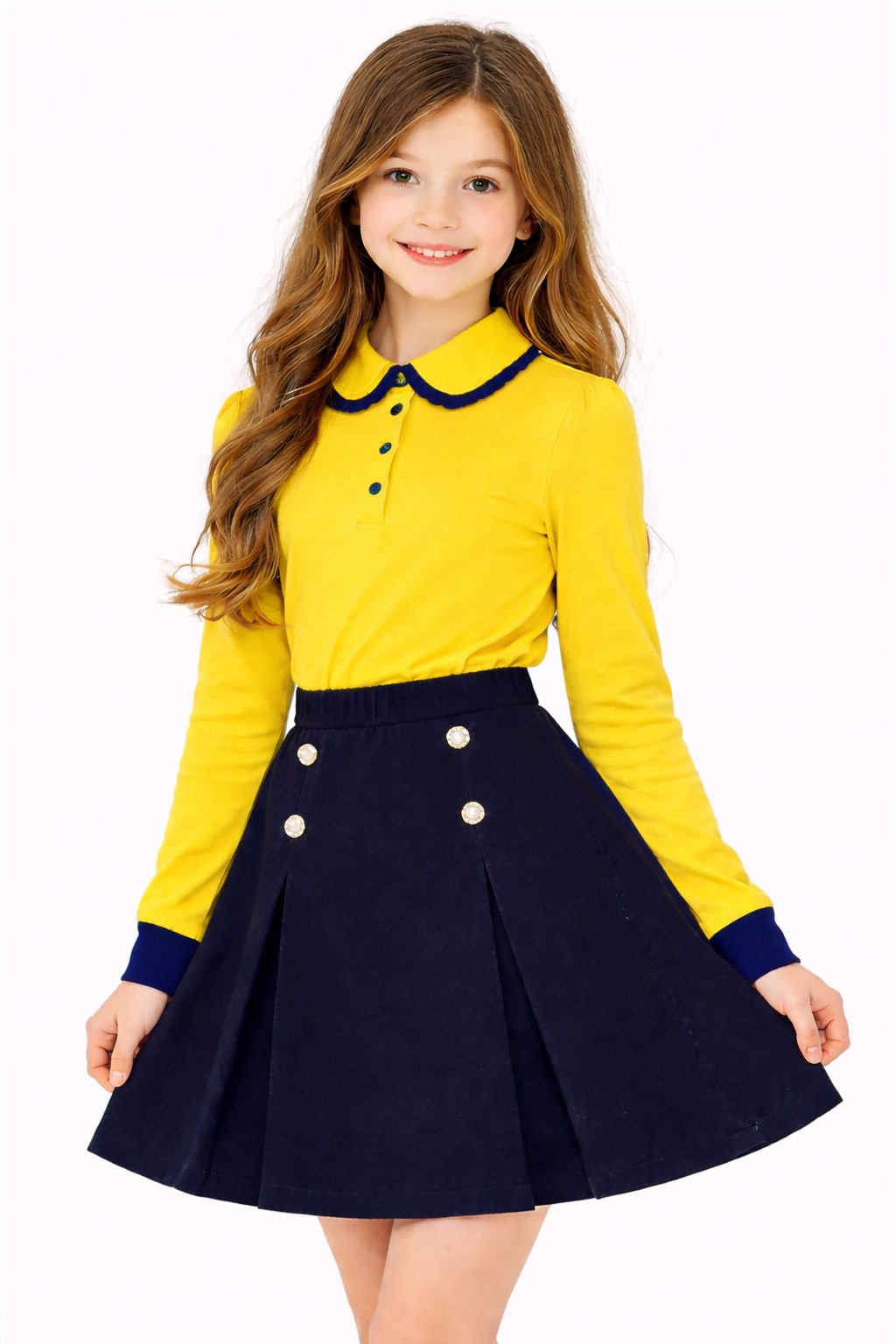 Bluza galbena scoala fete Iulia2