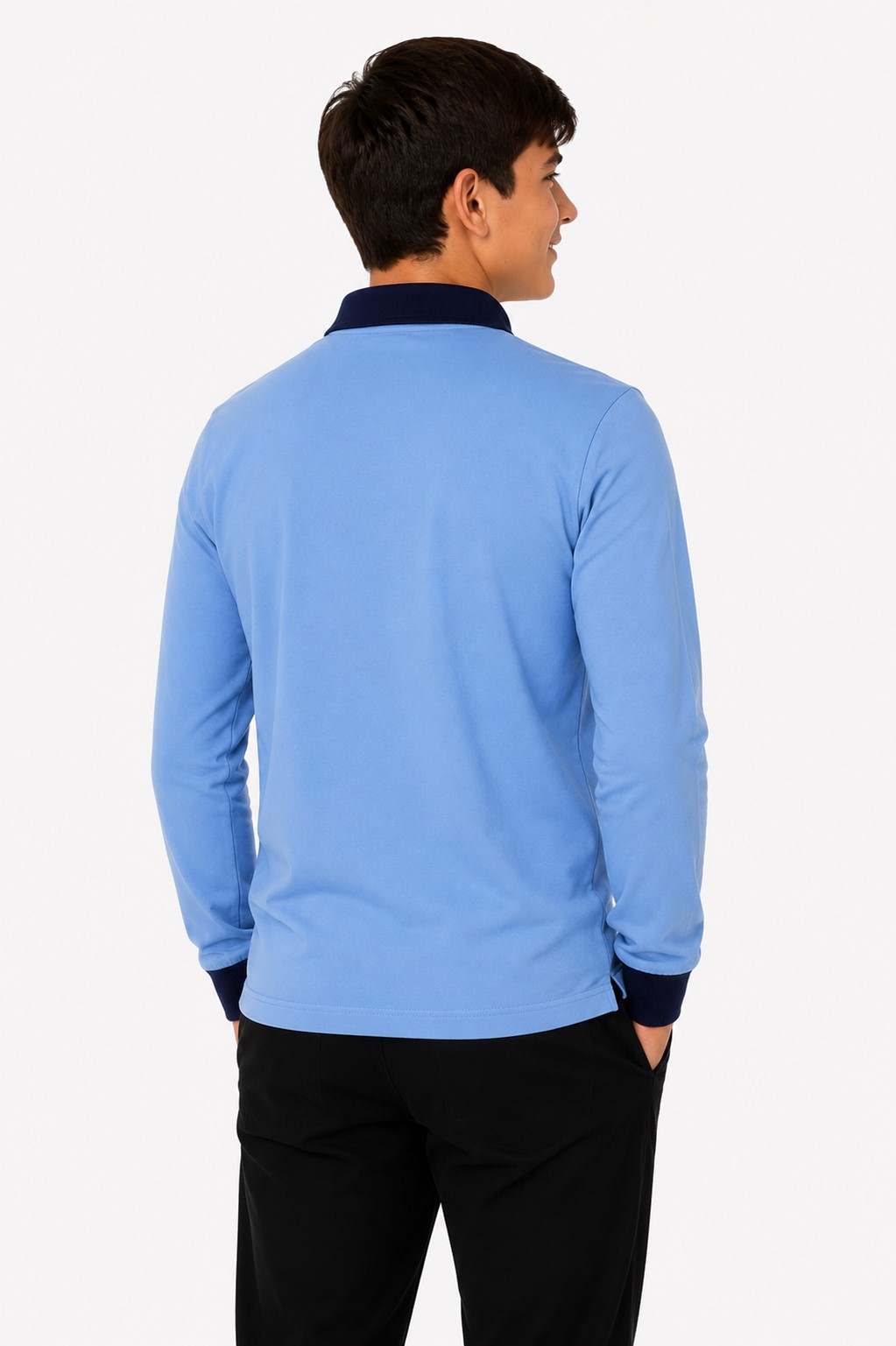 Bluza scoala baieti ROMA albastru contrast 2
