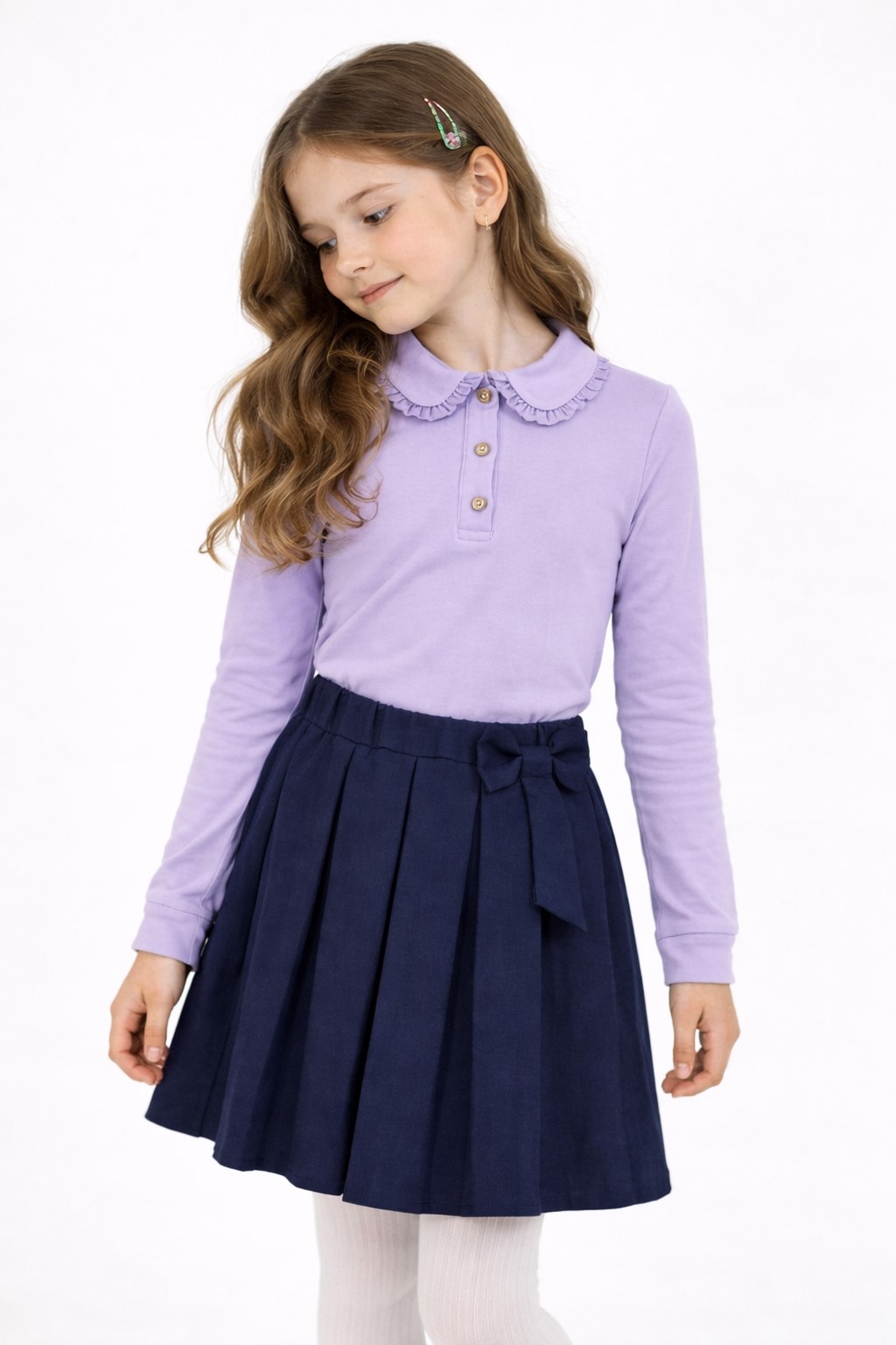 Bluza scoala fete Iulia lila3