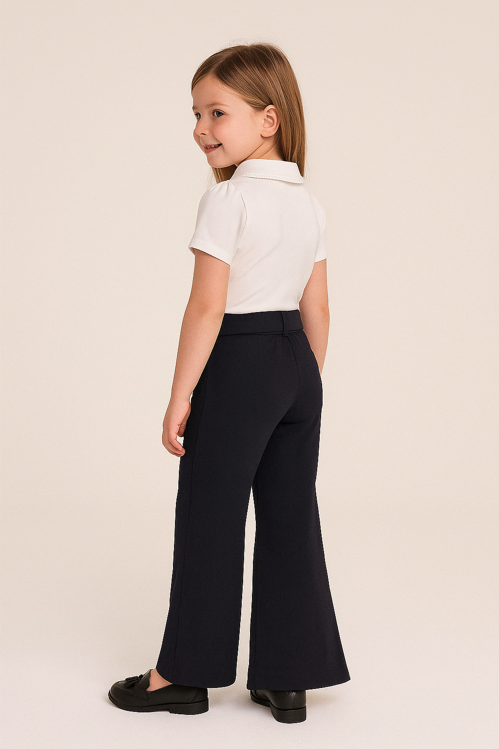 Pantaloni evazati fete RAMON, negru1