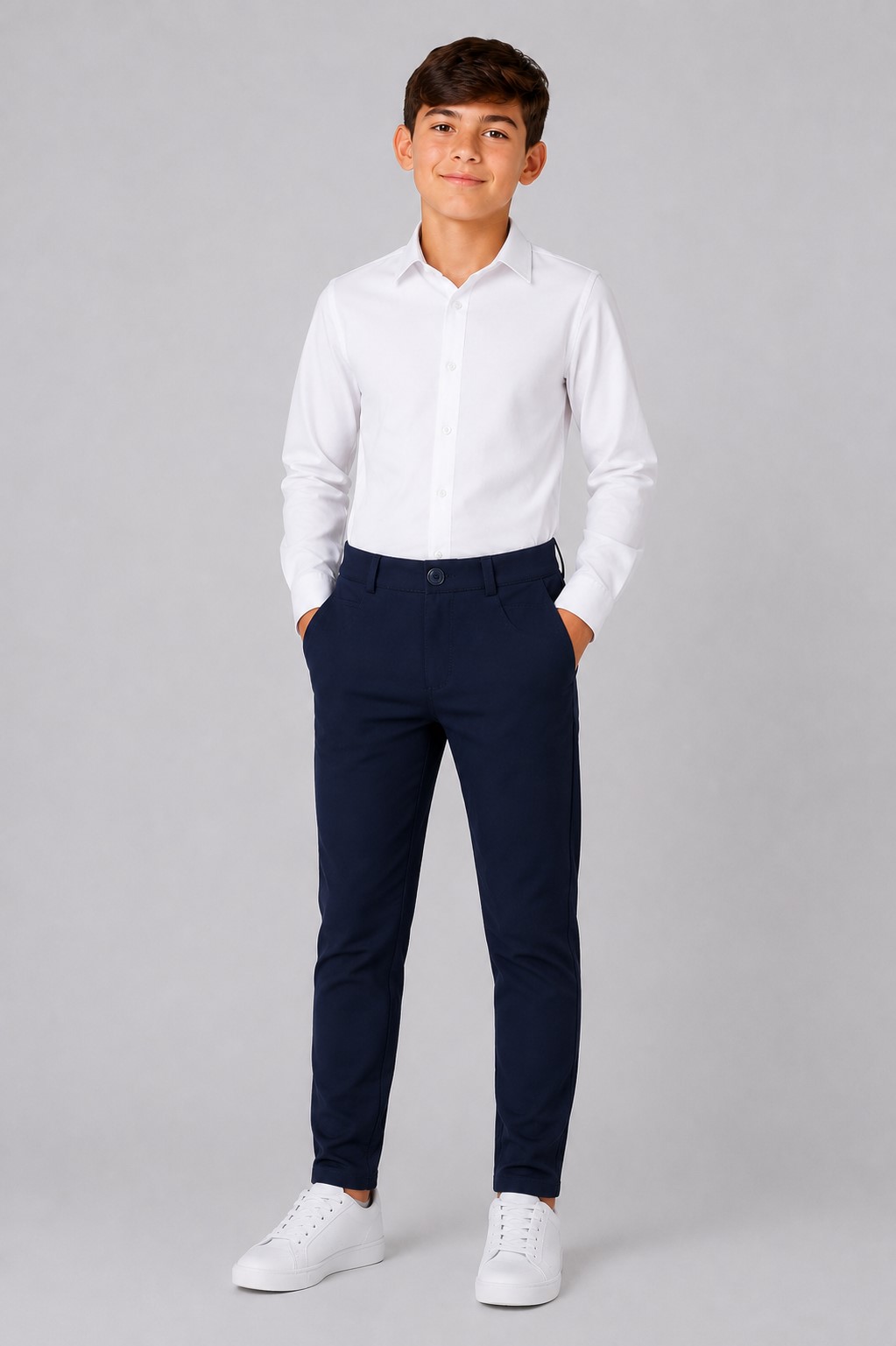 Pantaloni scoala baieti Praga bleumarin1
