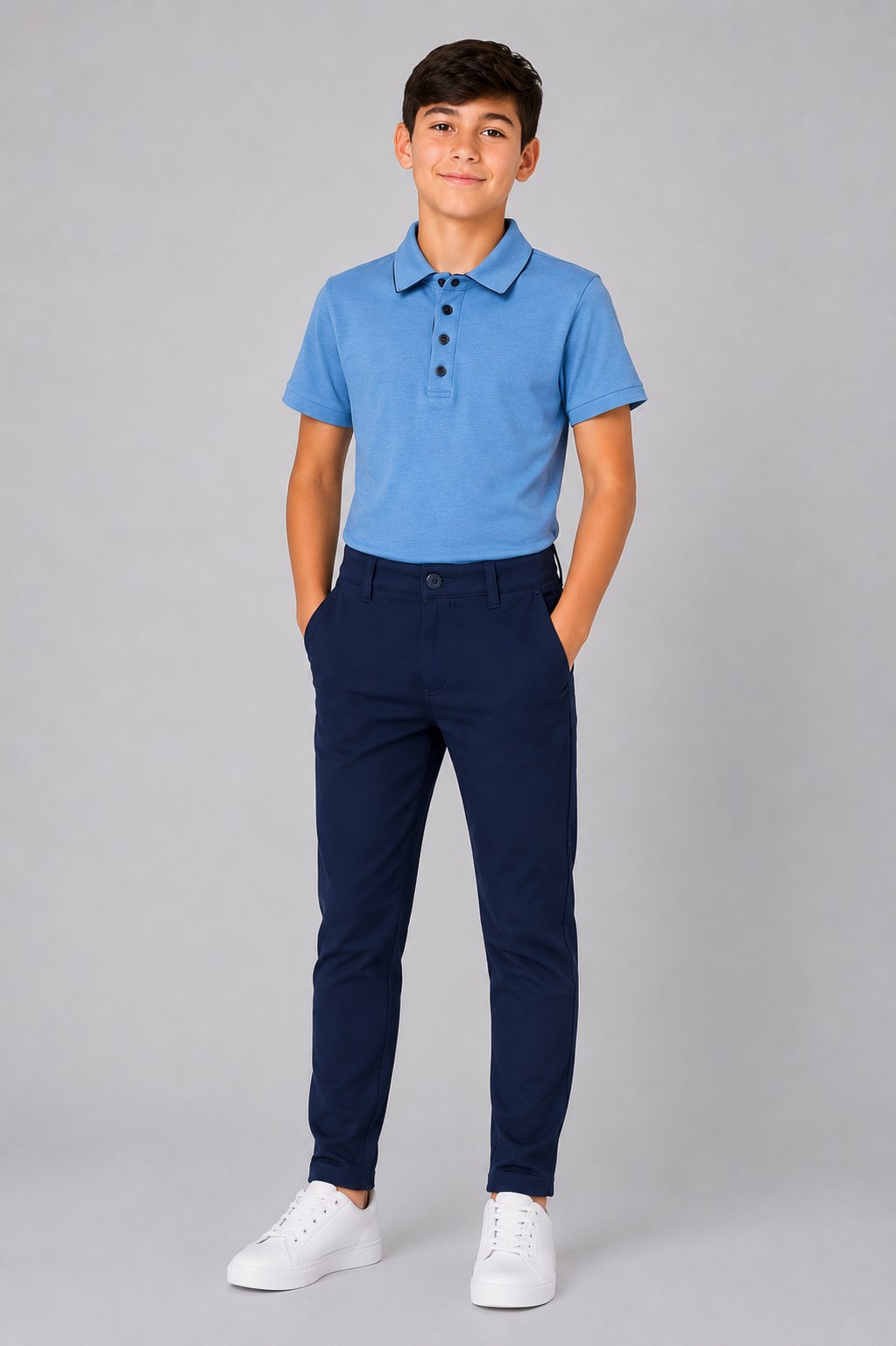 Pantaloni scoala baieti Praga bleumarin2