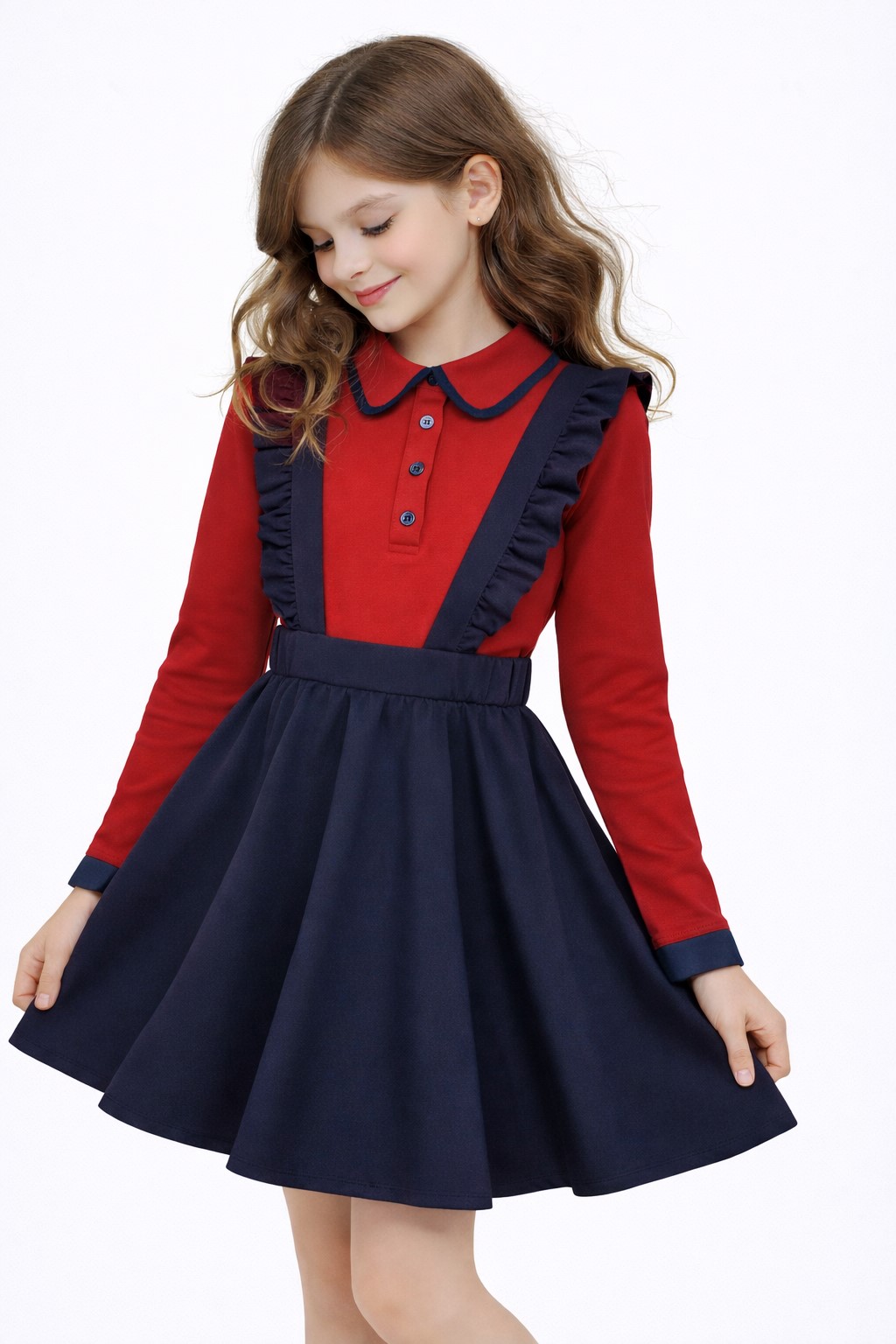 bluza scoala fete iulia rosie