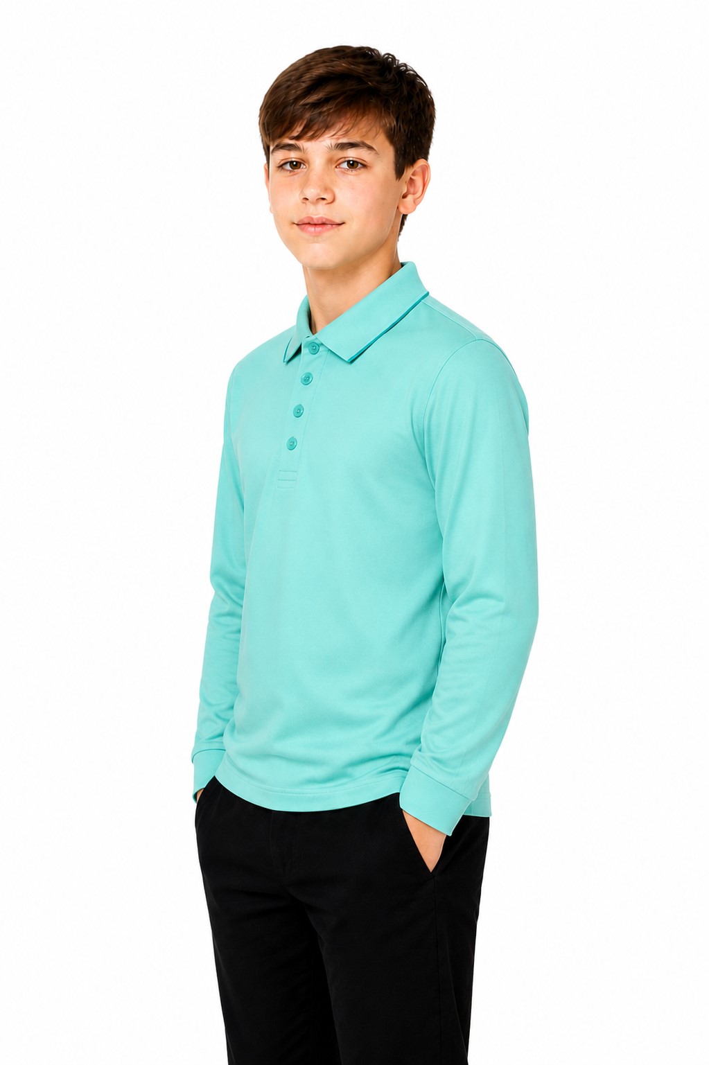 bluza scoala baieti Gabriel verde menta