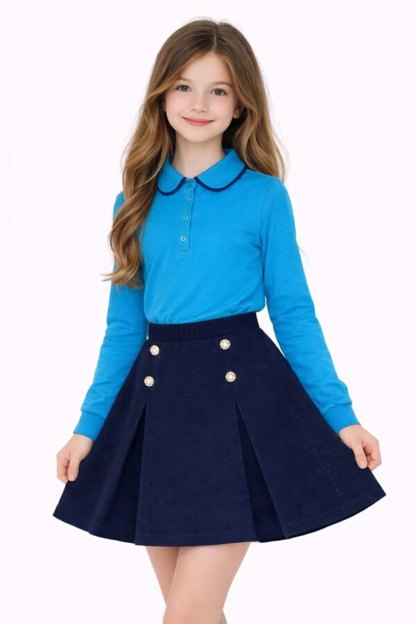 Bluza scoala fete turcoaz GABRIELA