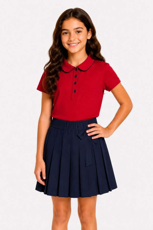Tricou polo scoala fete GABRIELA rosu