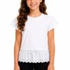 Tricou elegant cu broderie fete
