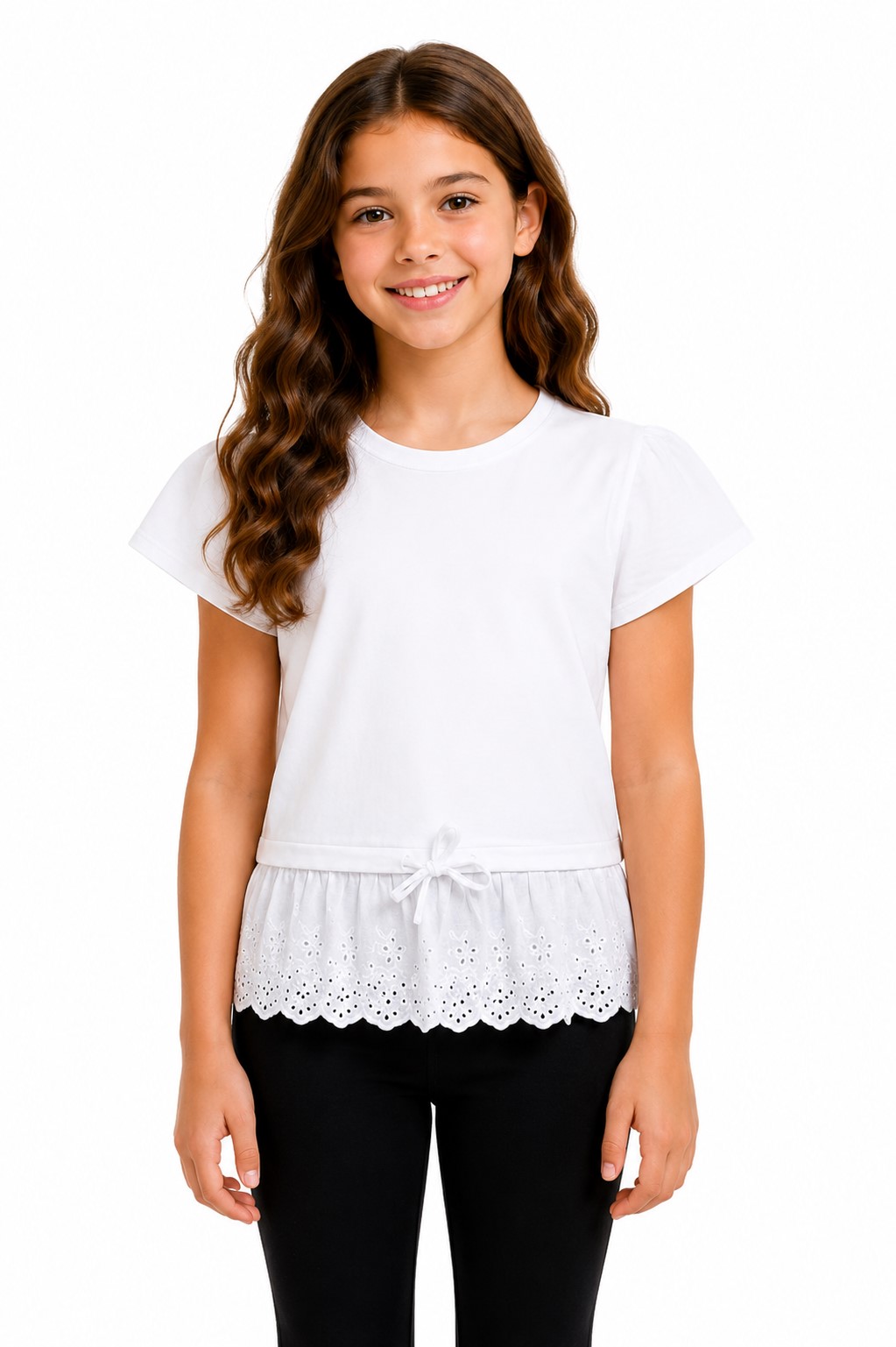 tricou elegant dantela fete crem1