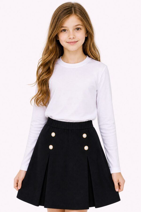 Bluza alba copii maneca lunga