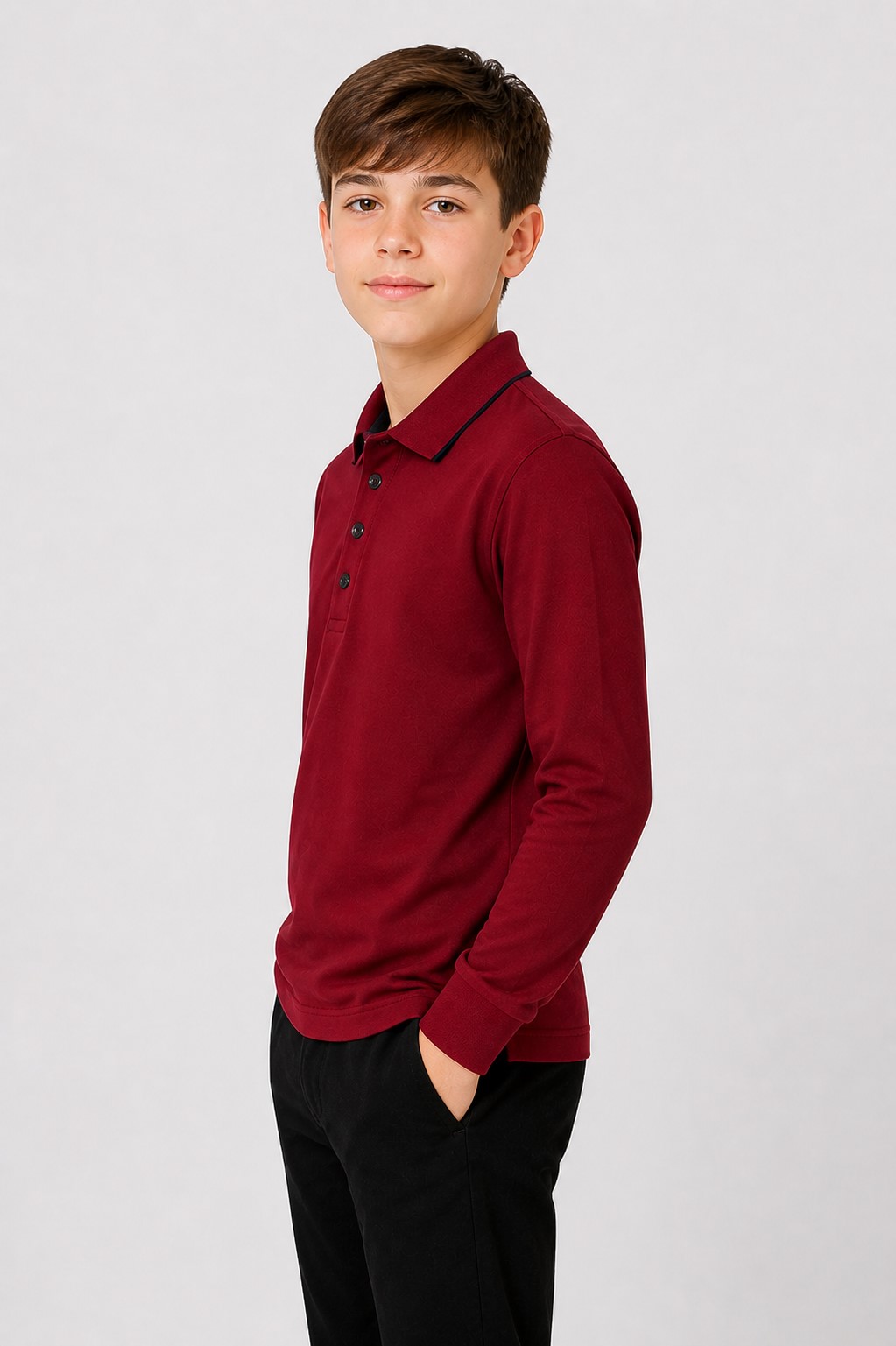 bluza polo scoala baieti Gabriel grena2
