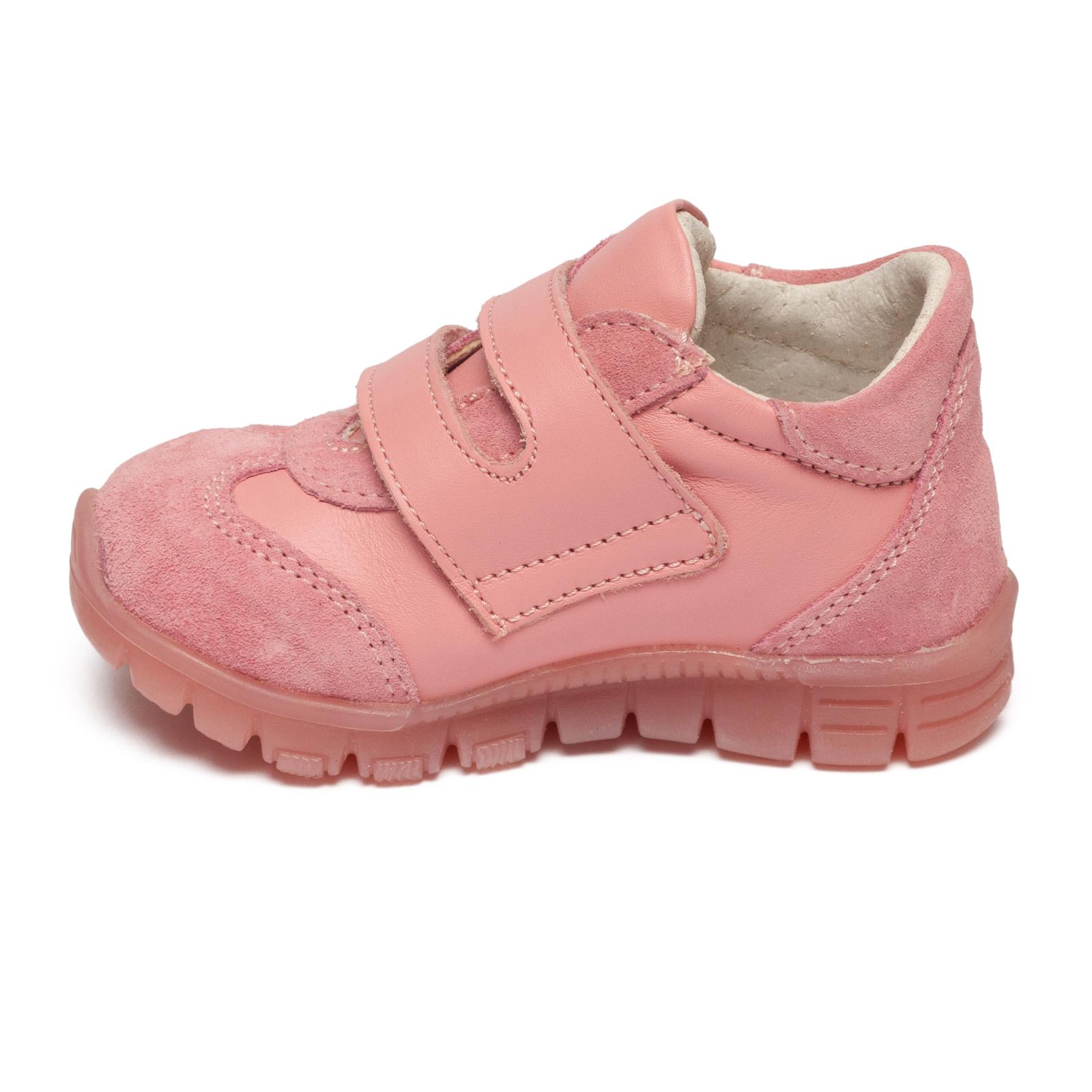 Adidasi fete din piele cu talpa ultra flexibila si talonet TOKYO roz2