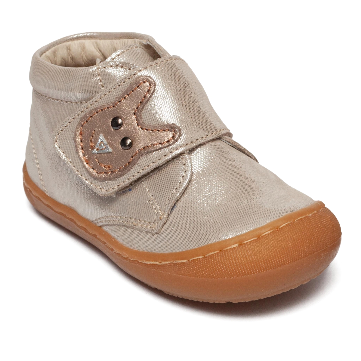 Ghete piele copii cu talonet si talpa flexibila TEDDY argintiu