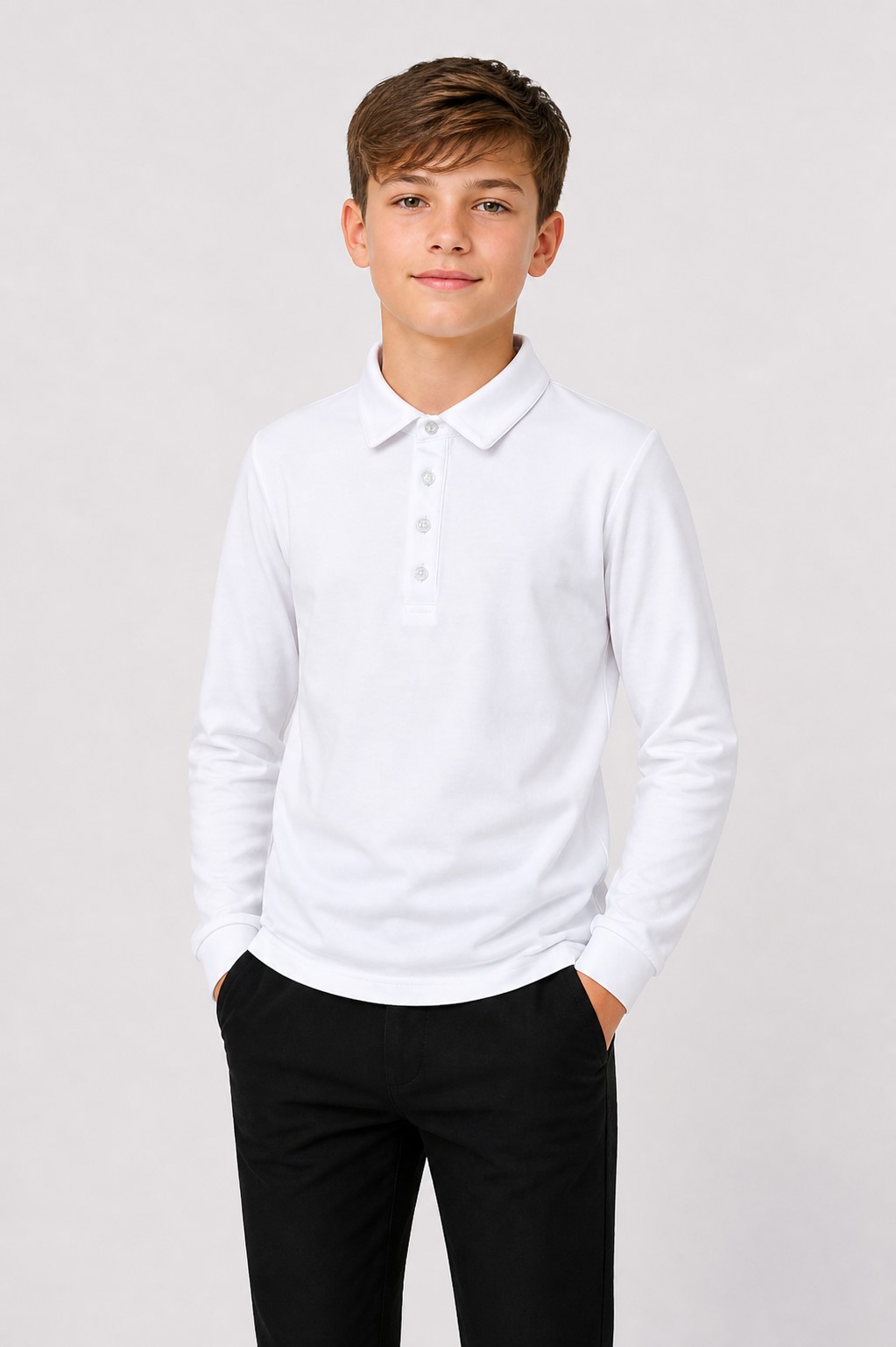 bluza alba scoala baieti Gabriel