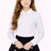 Bluza polo alba fete scoala ROMINA