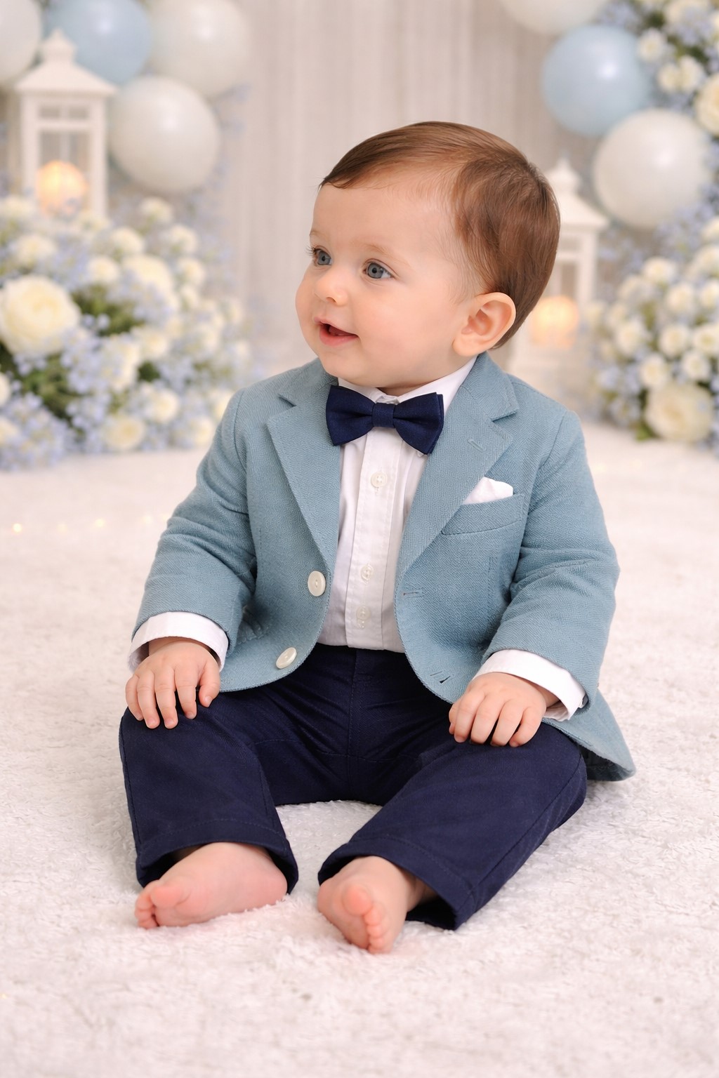 costum botez baieti CAROL verde menta1