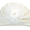 Turban fete BOTEZ, catifea ivory