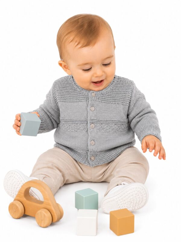 Cardigan tricotat copii JUNIOR gri