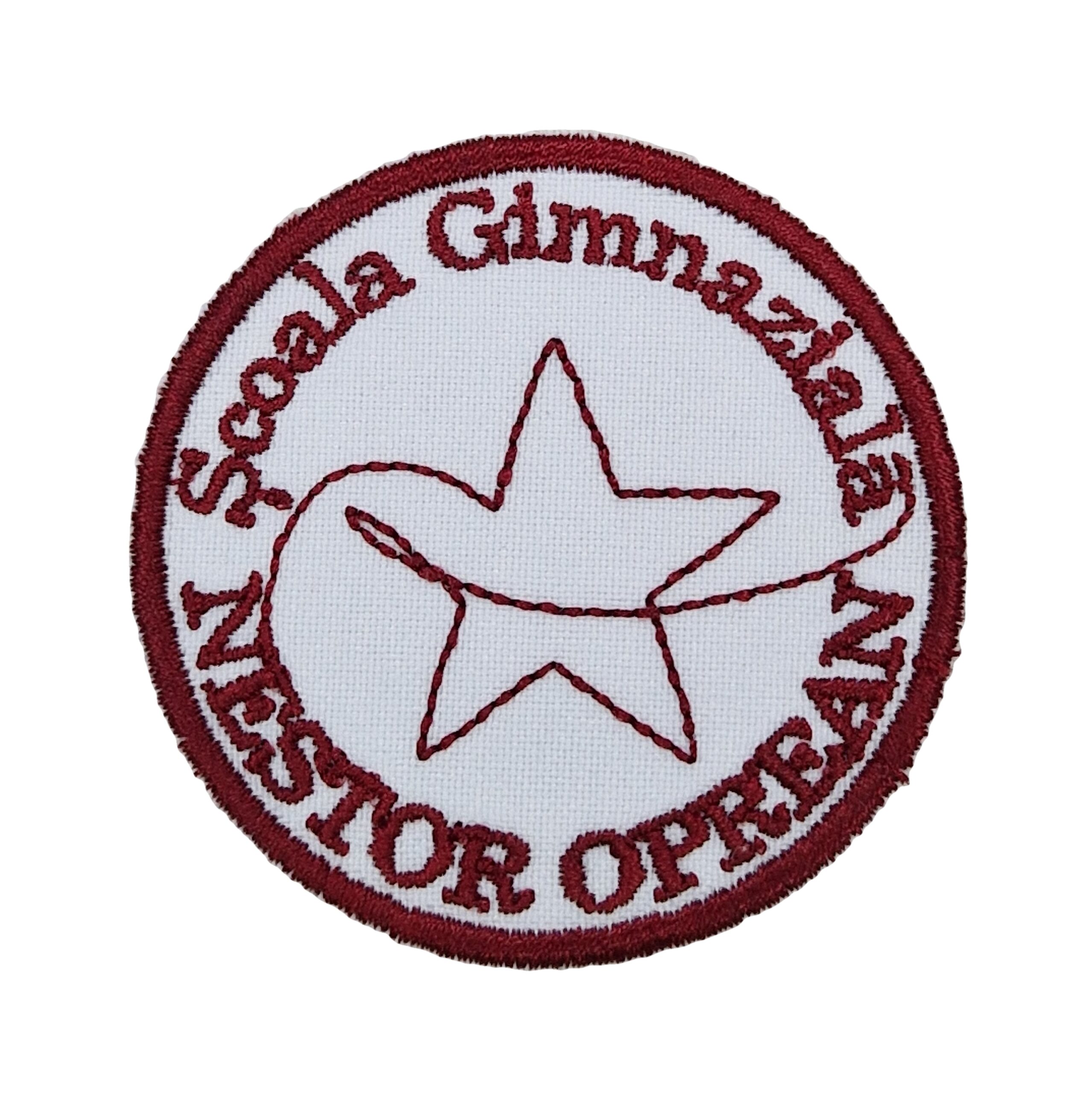 Emblema brodata Scoala Gimnaziala Nestor Oprean Steluta