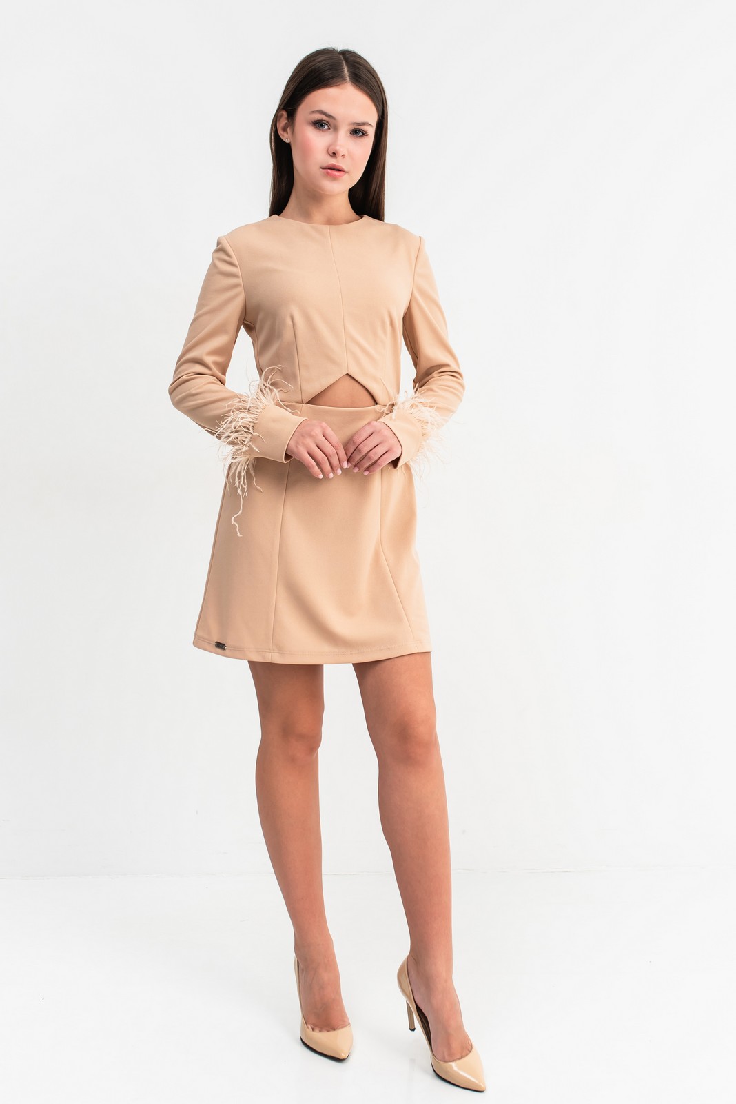Rochie fete eleganta 11-14 ani CHARLOTE bej