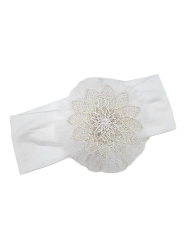 Bentita botez fete tulle ivory flower