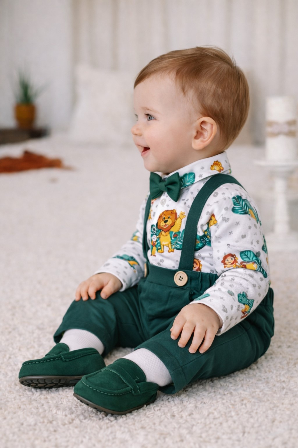 costum botez baieti Safari verde1