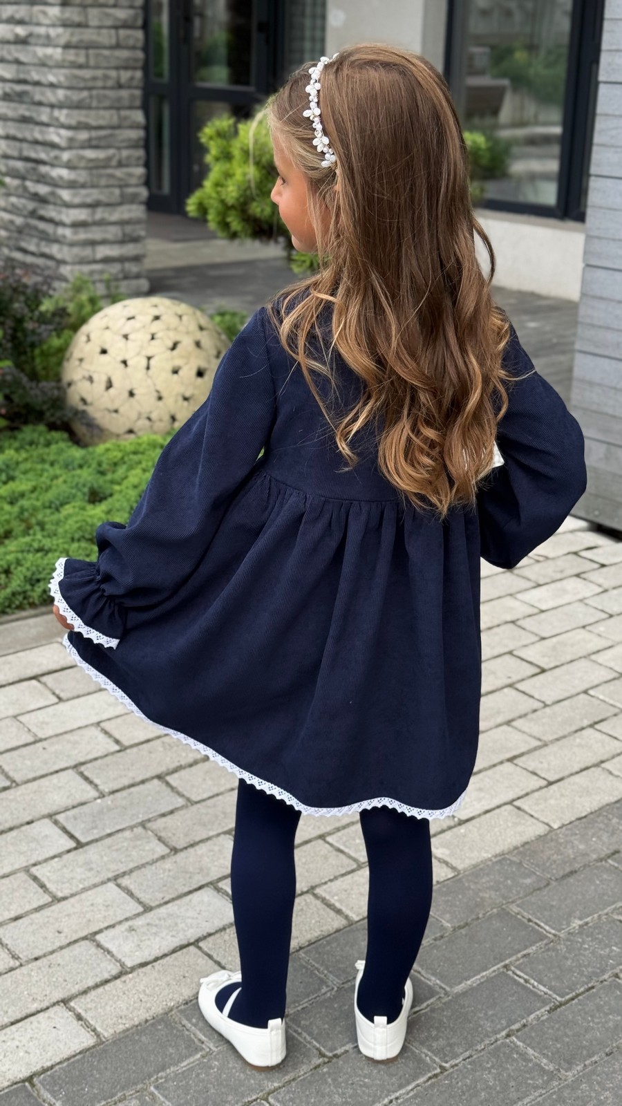 rochie catifea bleumarin fete (3)