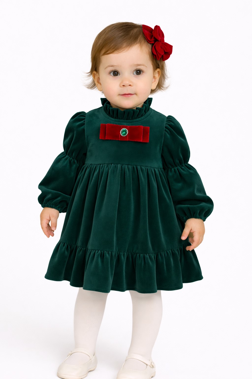 rochie catifea verde fete