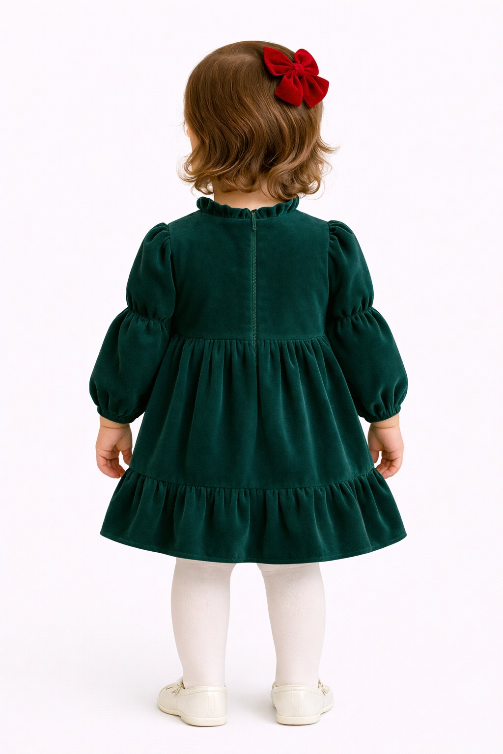 rochie catifea verde fete3