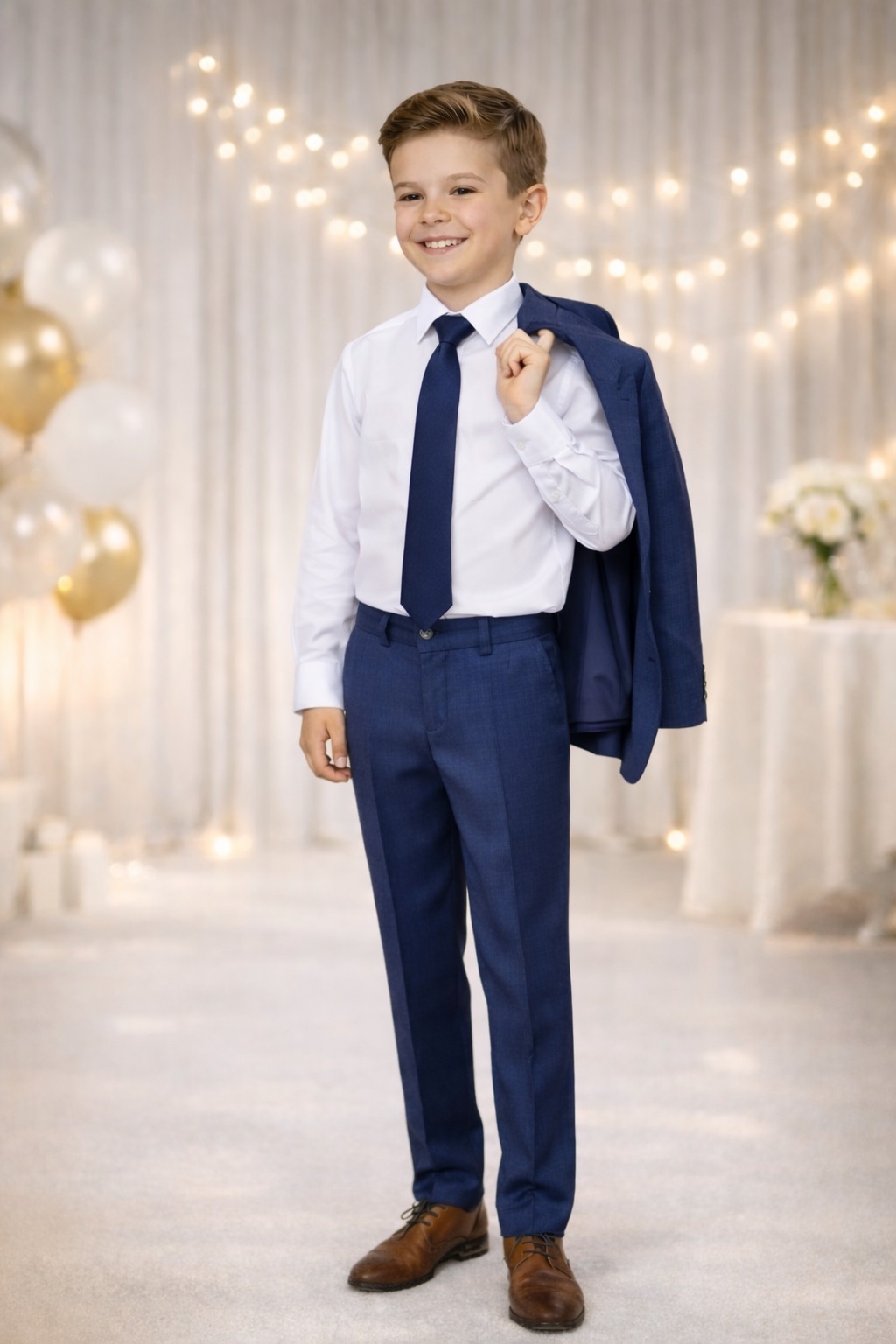 Costum elegant baieti albastru caro1