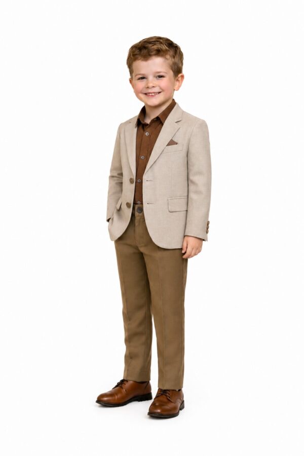 Costum elegant pentru băieți 2-7 ani bej