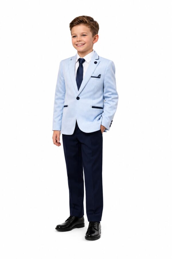 Costum elegant băieți albastru deschis 3-12 ani