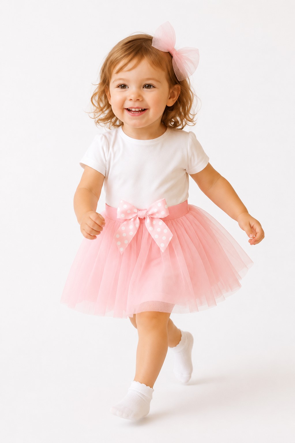 fusta tulle fete roz