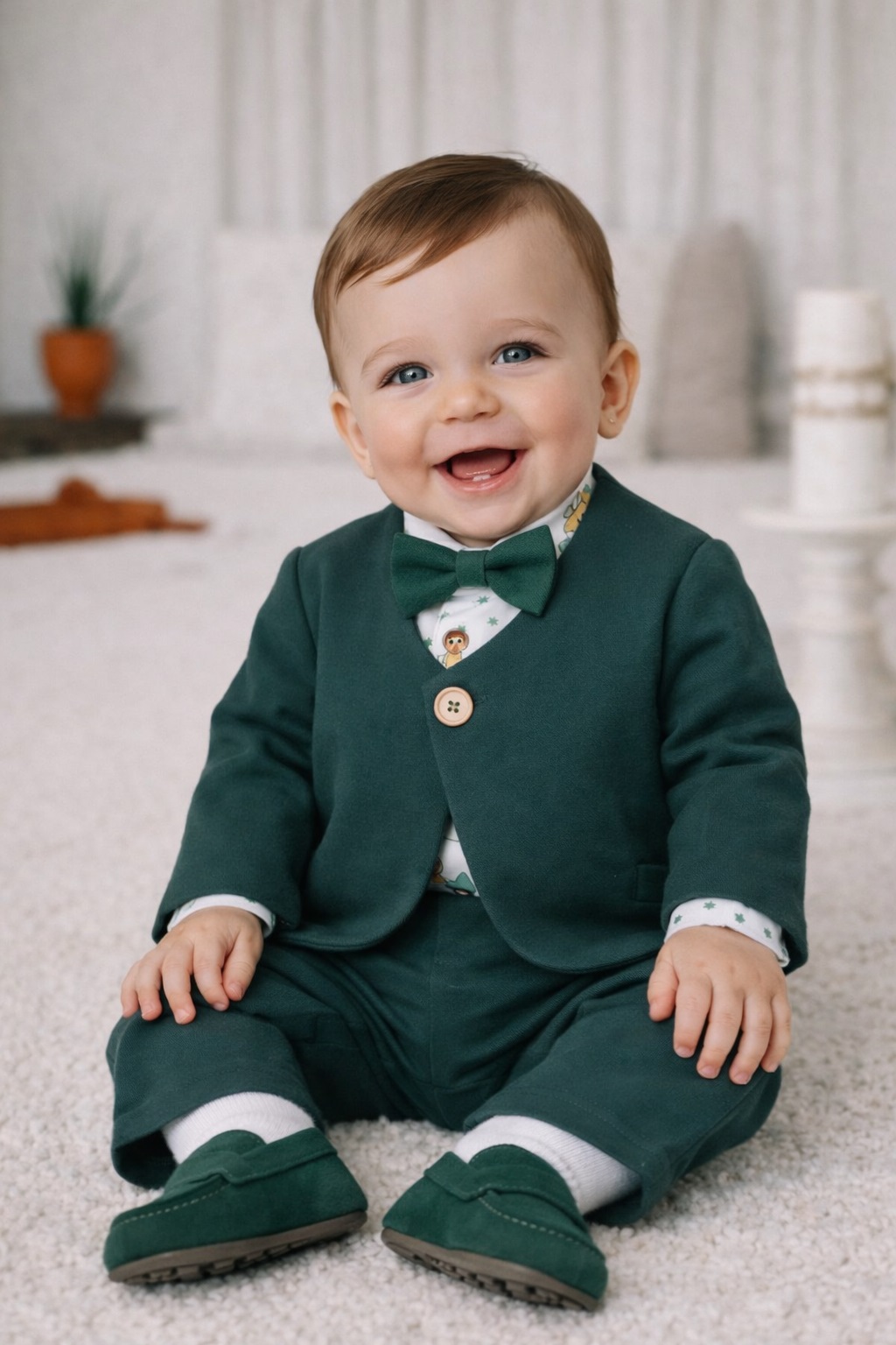 Costum botez baieti SAFARI verde