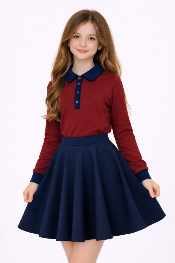 Bluza scoala fete ROMINA grena